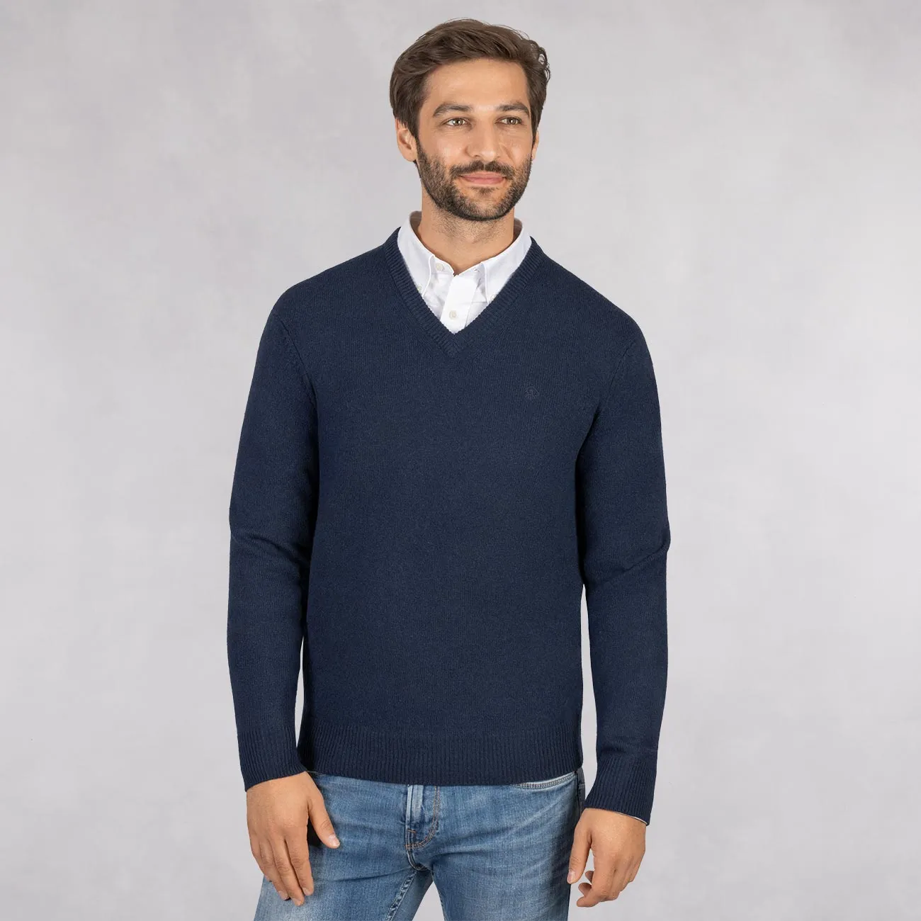 Wool Pullover V Neck Men